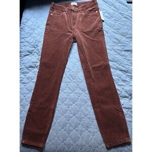 NWT Anthropologie Pilcro High Rise Skinny Corduroy Pants Womens 27 Burnt Orange